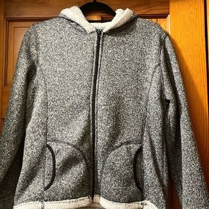 Black & white soft hooded jacket